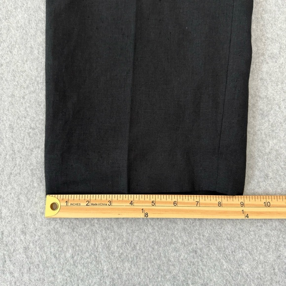 Talbots Womens Pants Size 12 Petite Linen Capri Culottes 34 x 21 Black Pockets - Picture 15 of 15